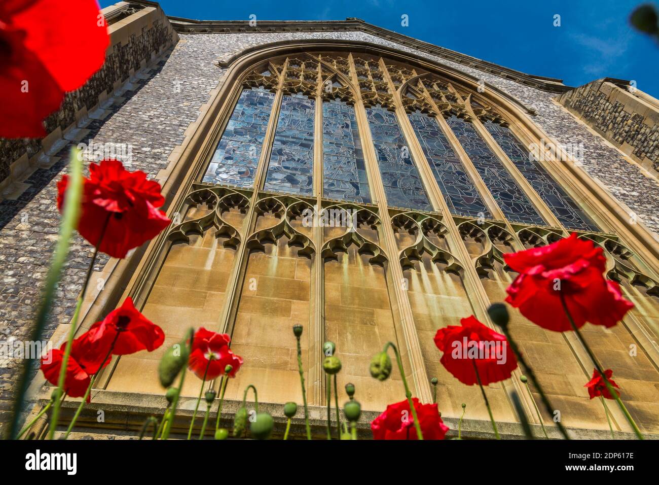 Cromer Parish Church of St Peter and St Paul in un giorno d'estate, Cromer, Norfolk, Inghilterra, Regno Unito, Europa Foto Stock