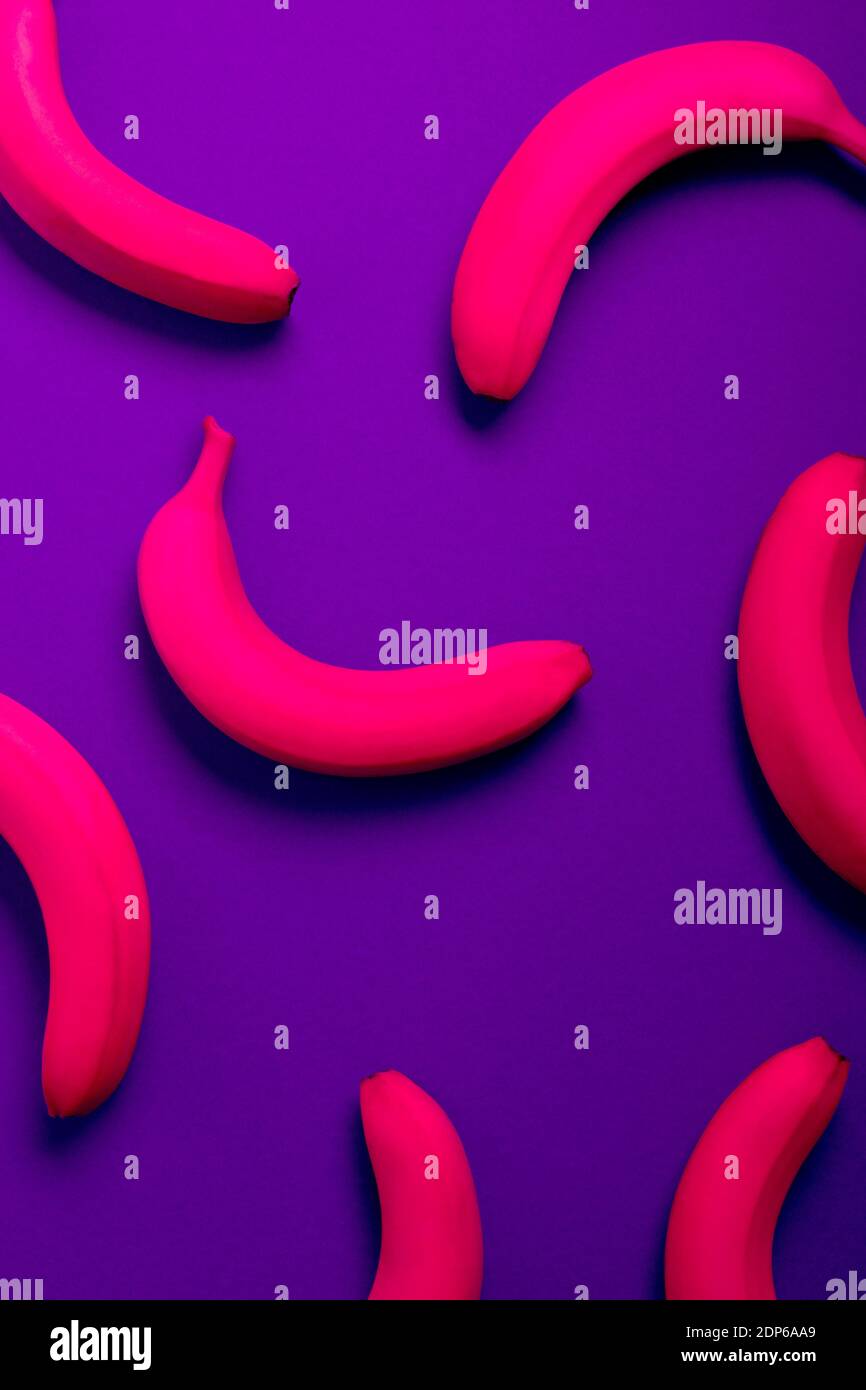 funky motivo banana con colori pop art Foto Stock