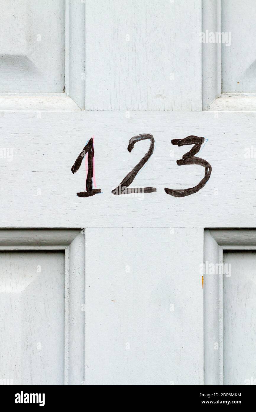 Scritto in penna nera è il numero 123 Foto Stock