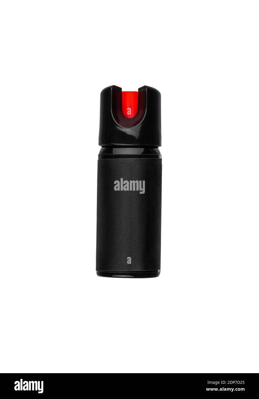 Pepe spray isolato su fondo bianco. Mezzi non letali di autodifesa. Foto Stock