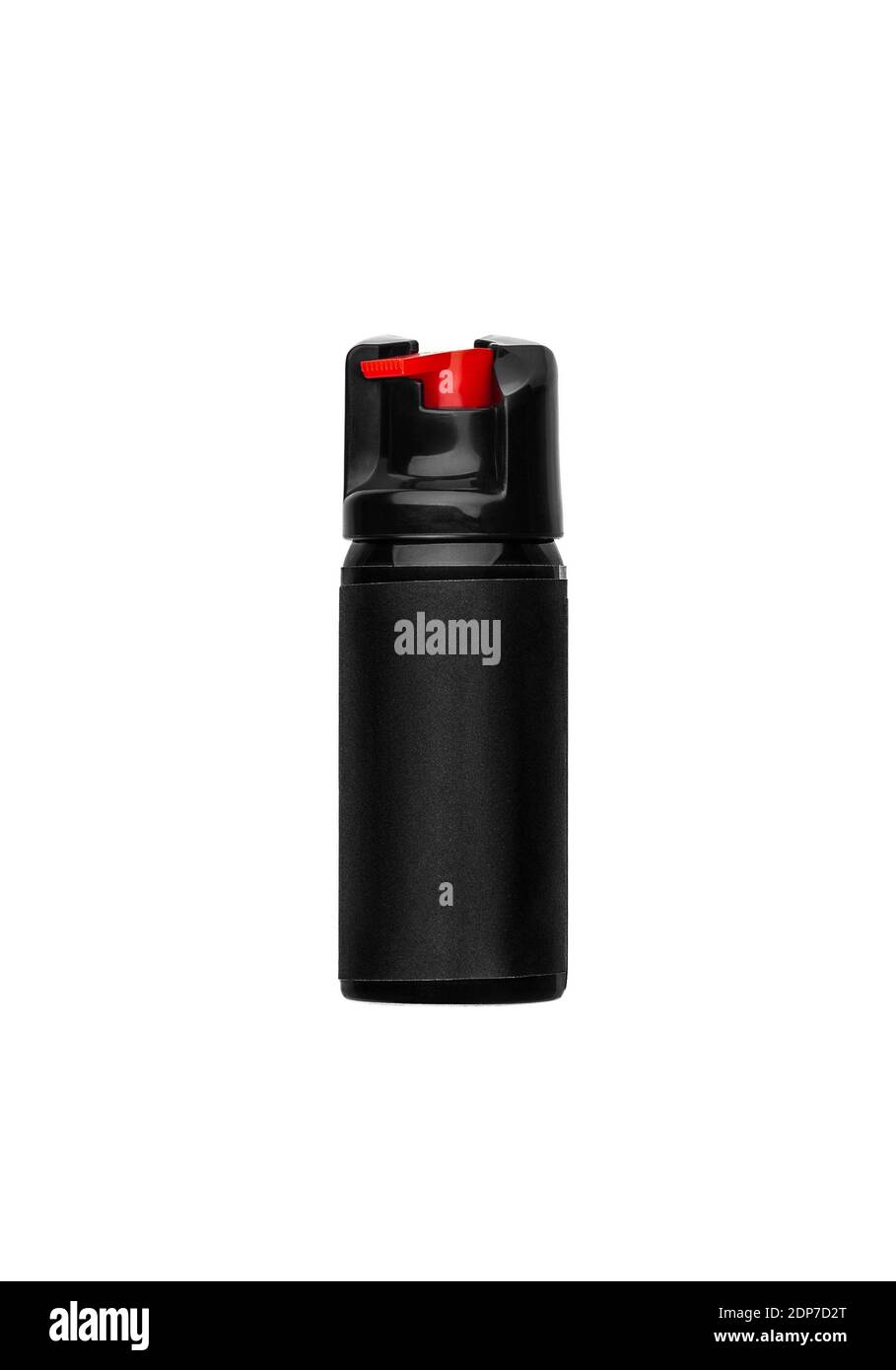 Pepe spray isolato su fondo bianco. Mezzi non letali di autodifesa. Foto Stock