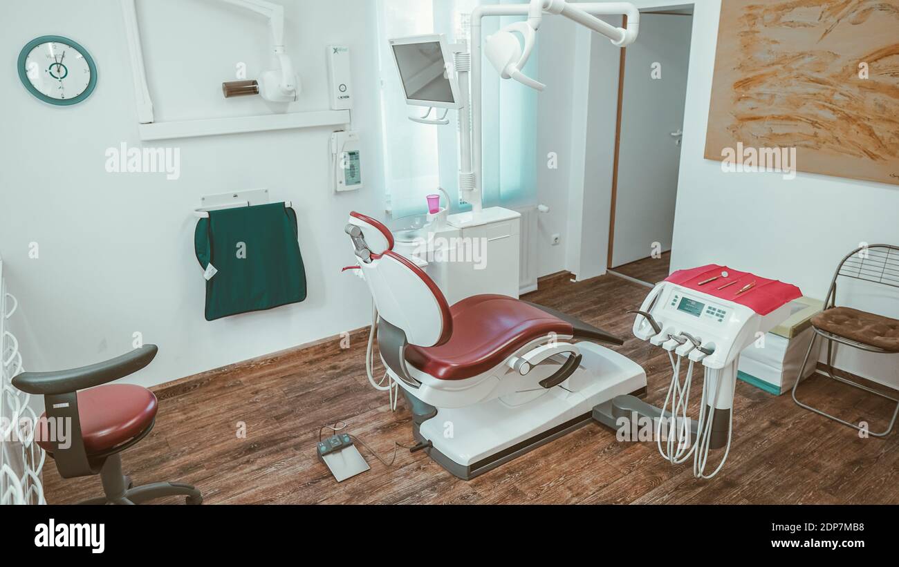 Sala di trattamento di chirurgia dentale Foto Stock
