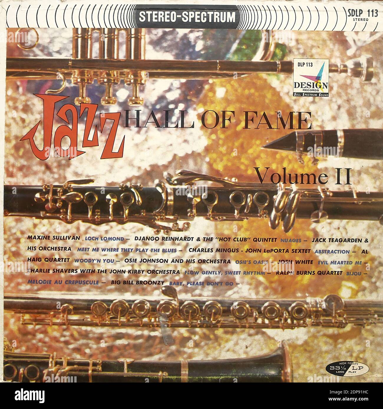 Jazz Hall of Fame - Vol.2, Design Records SDLP 113 - copertina di un album in vinile d'epoca Foto Stock