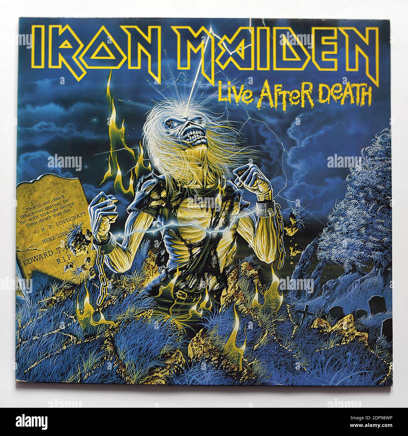 IRON MAIDEN Live After Death - copertina vintage in vinile Foto Stock