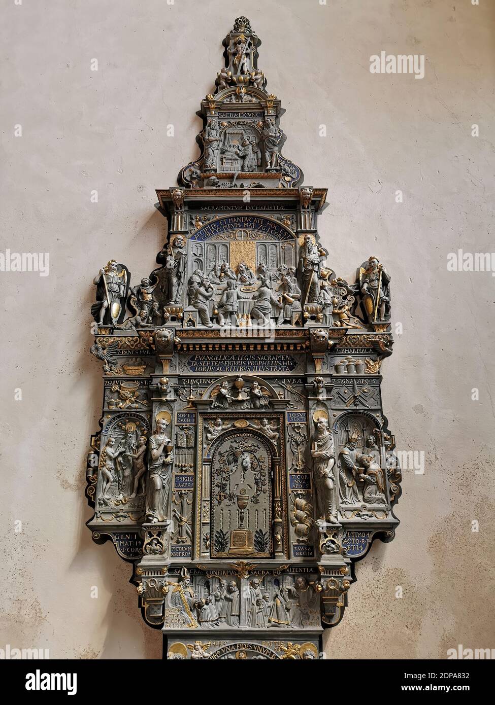 All'interno della Cattedrale di Erfurt, Erfurt, Turingia, Germania / Relief im Erfurter Dom, Erfurt, Thüringen, Deutschland Foto Stock