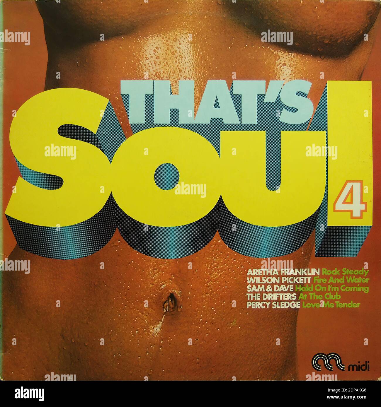 That's Soul 4 - Clarence carter, Wilson Pickett, Aretha Franklin, King Curtis, The Drivters, Tami Lynn, Wilson Pickett, Otis Redding, Sam & Dave, Betty Wright, Percy Sledge, SO - copertina di un album in vinile d'epoca Foto Stock