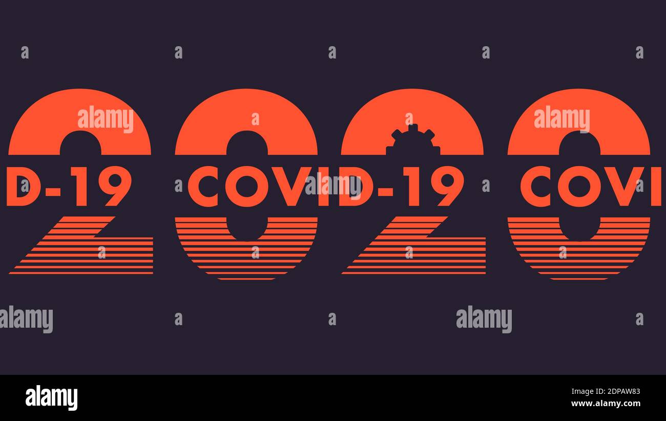 2020 banner anno nuovo infelice. COVID-19 pandemia contesto astratto Illustrazione. Logo Coronavirus senza cuciture, Symbol. Illustrazione vettoriale piatta. EPS 10 Illustrazione Vettoriale