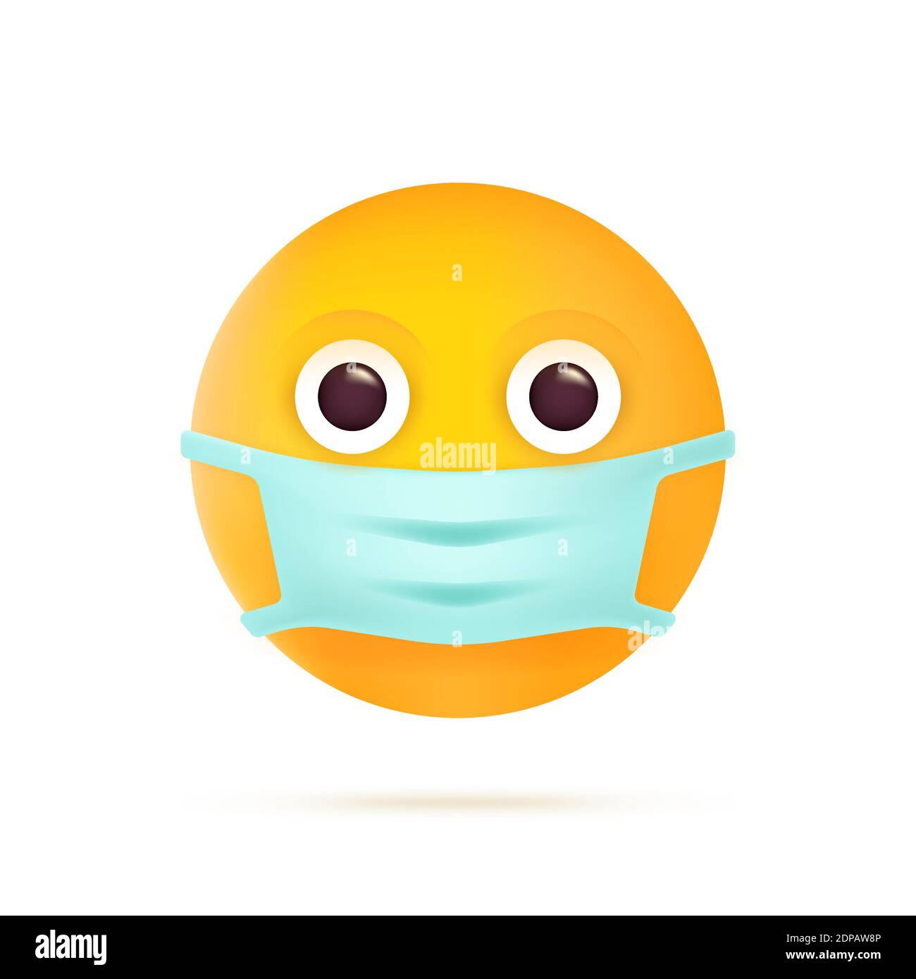 Emoticon con maschera medica. Simbolo del personaggio di Coronavirus Emoji. COVID-19 icona Pandemic 3D Virus. Illustrazione vettoriale piatta moderna. EPS 10 Illustrazione Vettoriale
