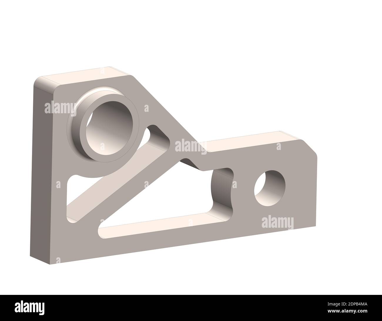 immagine 3d di una parte meccanica cad isolata su bianco Foto Stock
