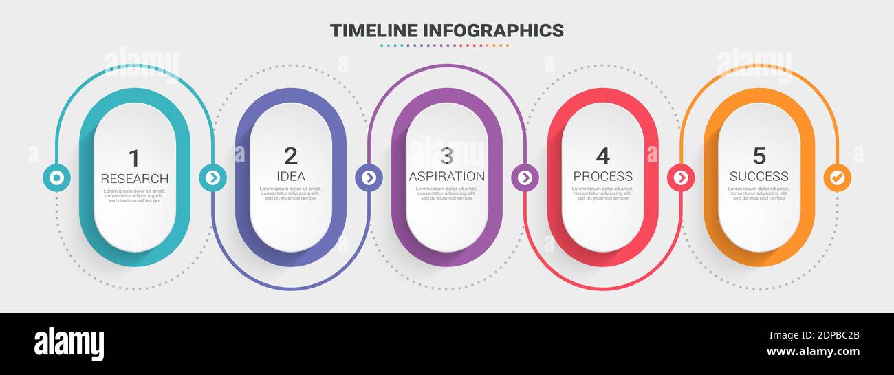 Modello infografico 3D astratto a linee sottili con 5 passaggi. Infografiche moderne del concetto di business con opzioni per brochure, diagrammi, flussi di lavoro Illustrazione Vettoriale
