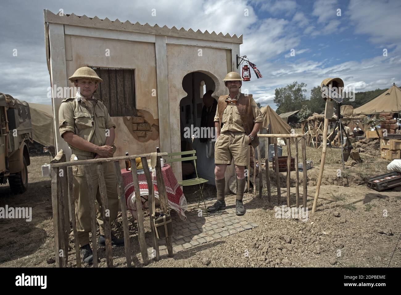 I soldati britannici alla mostra di guerra e di ricostruzione della pace . GRAN BRETAGNA/Inghilterra/Kent Foto Stock
