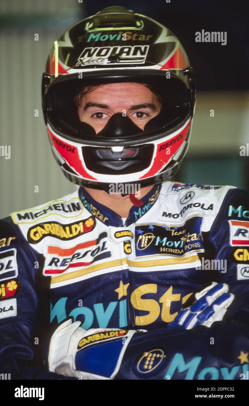 Carlos Checa, (SP), Honda 500, Repubblica Ceca moto GP 1997, Brno Foto Stock