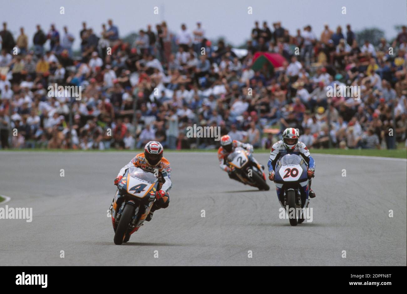 Alex Criville(SP), Luca Cadalora (ITA), GP d'Olanda 500, Assen 1998 Foto Stock