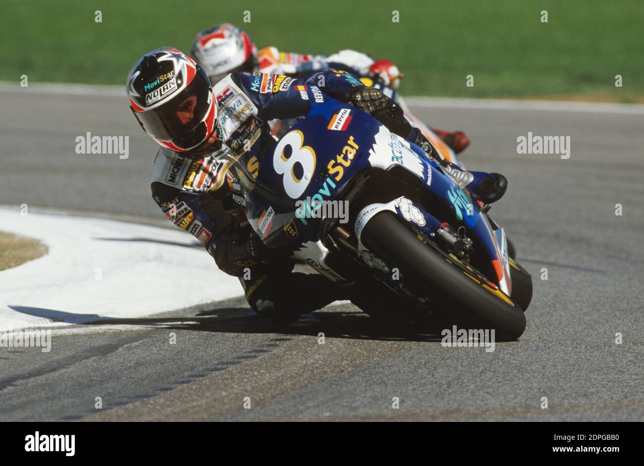 Carlos Checa (SP), Honda 500 GP Italia Moto 500, Imola 1998 Foto Stock