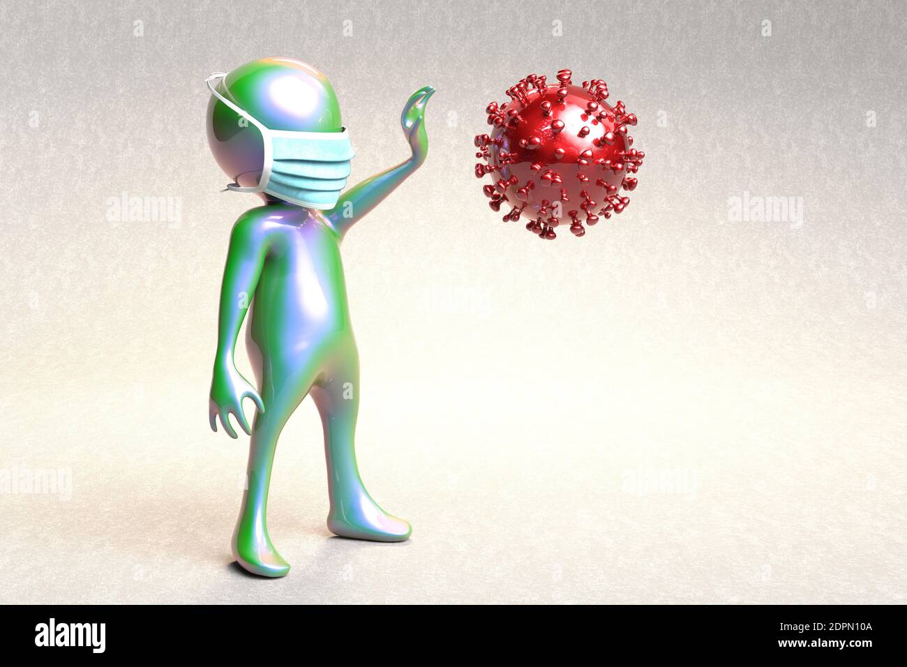 Illustrazione 3D digitale di Corona Virus Protection Foto Stock