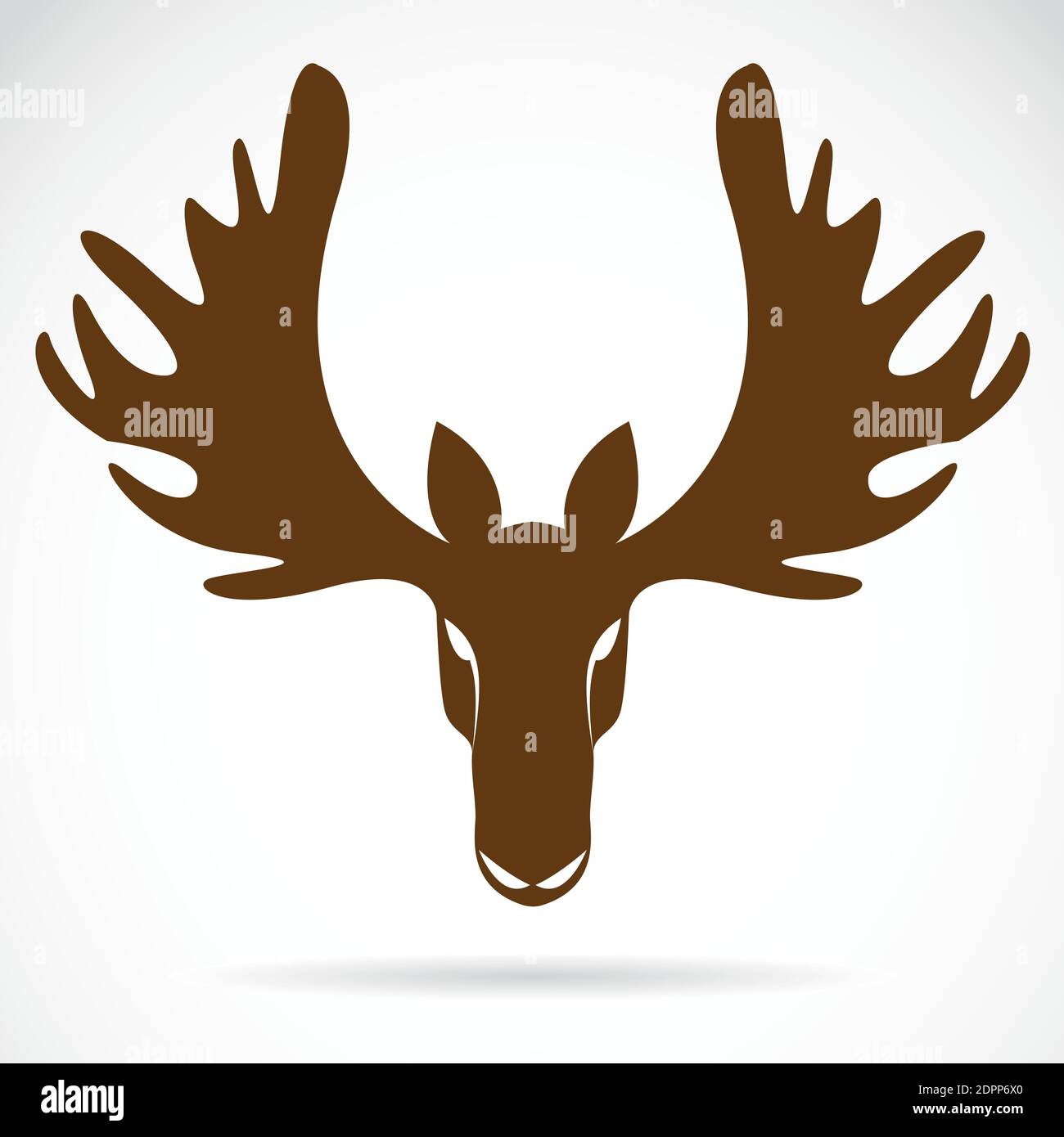 Vettore di una testa di alce di cervo su uno sfondo bianco. Illustrazione vettoriale a livelli facilmente modificabile. Animali selvatici. Illustrazione Vettoriale