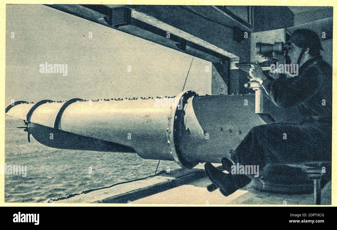 OLANDA - 1944: Soldato in cacciatorpediniere siluro Foto Stock