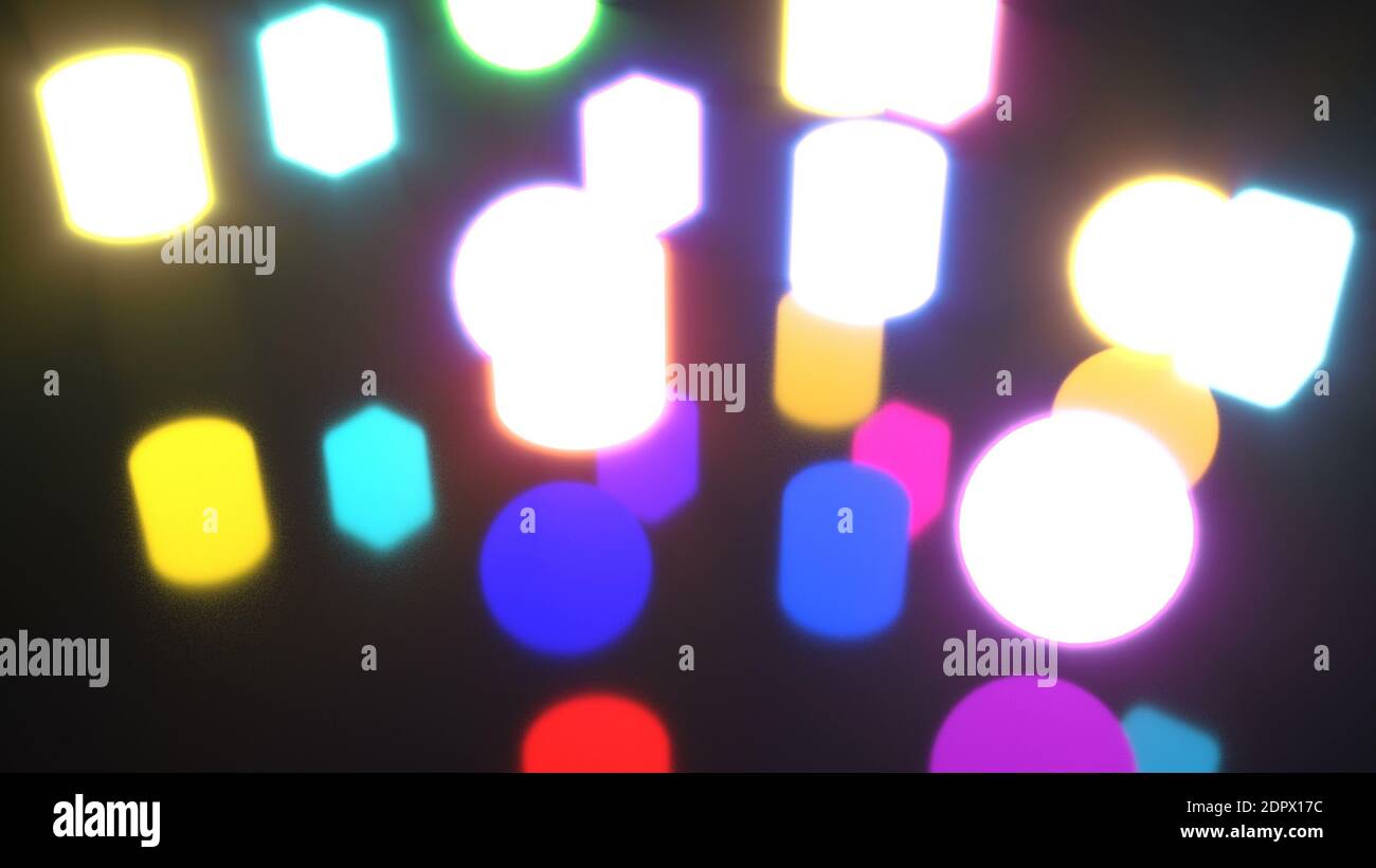 Oggetto morbido al neon su nero disegno di animazione minimale design futuristico esempio elegante di rendering 3d minimalista della copertina Foto Stock