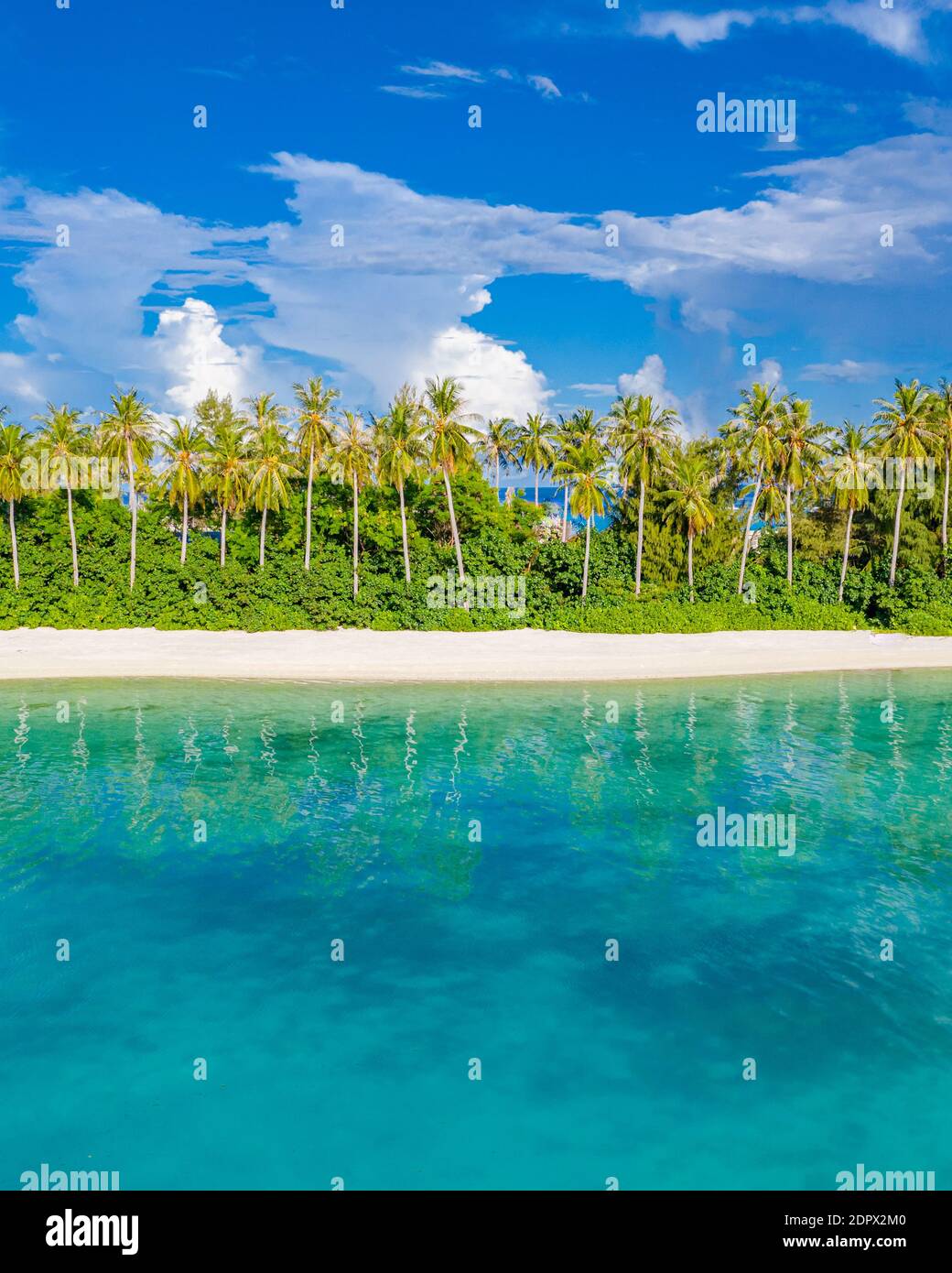 Spiaggia tropicale natura paesaggio sotto la luce del sole. Ambiente naturale mozzafiato, acqua tropicale patter riflessione. Incredibile natura esotica vacanza Foto Stock