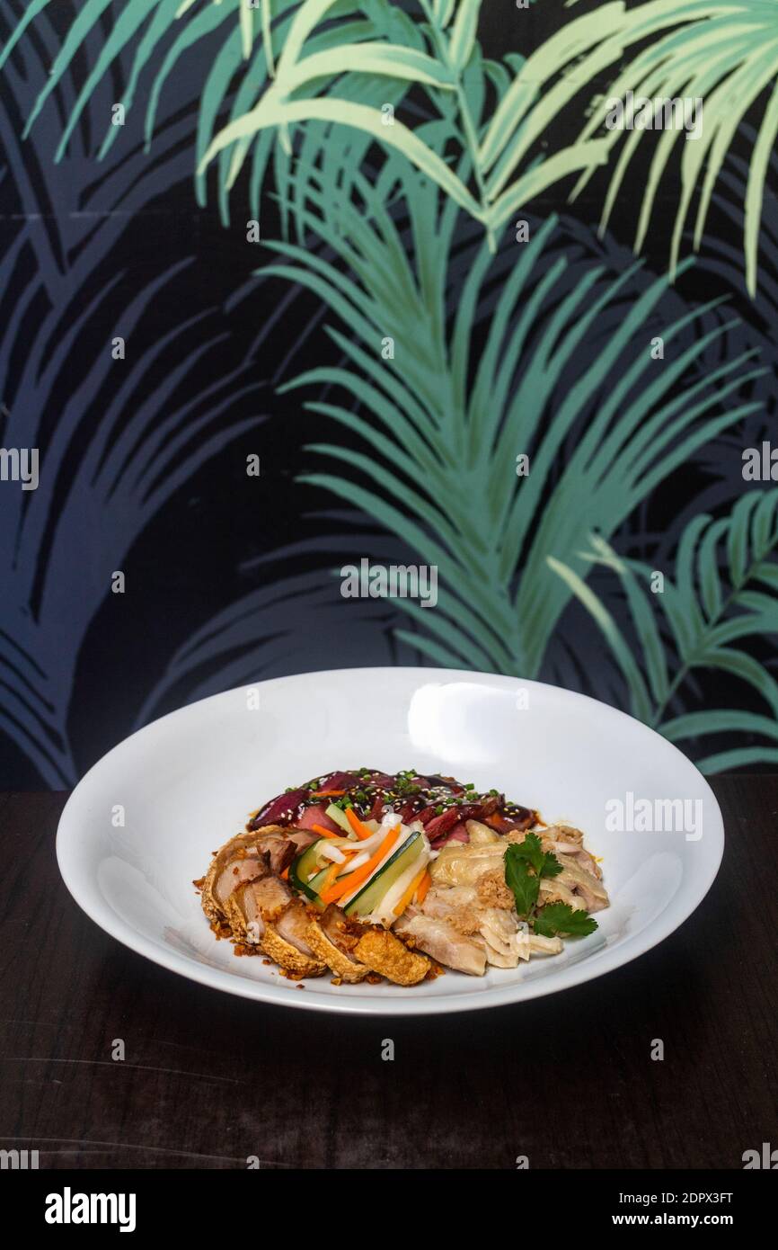 Piatti speciali al Pandan, un ristorante asiatico a Quezon City, Filippine Foto Stock