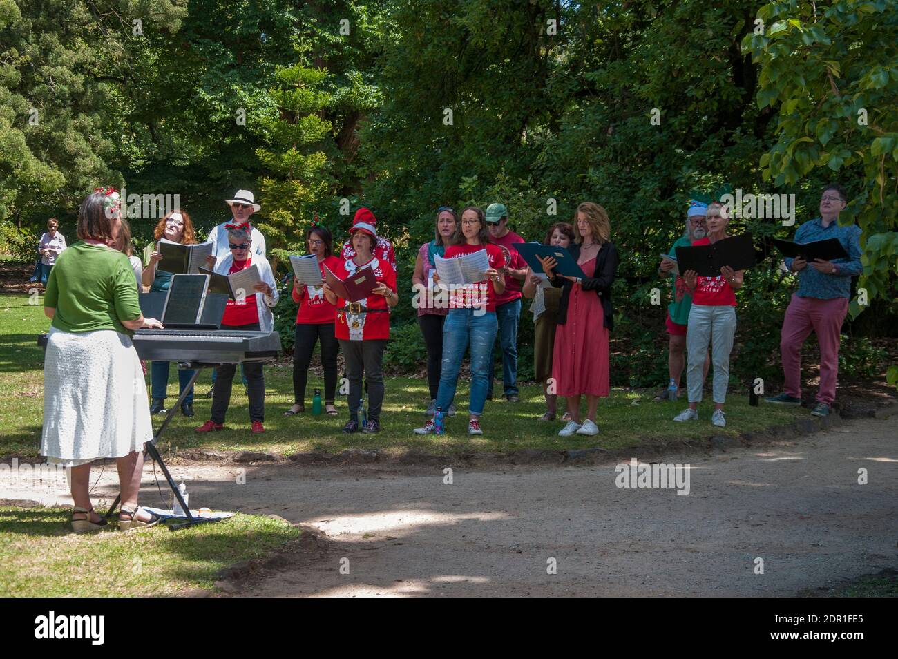 Spettacolo di coro natalizio alla Rippon Lea Estate, Elsternwick, Victoria Foto Stock