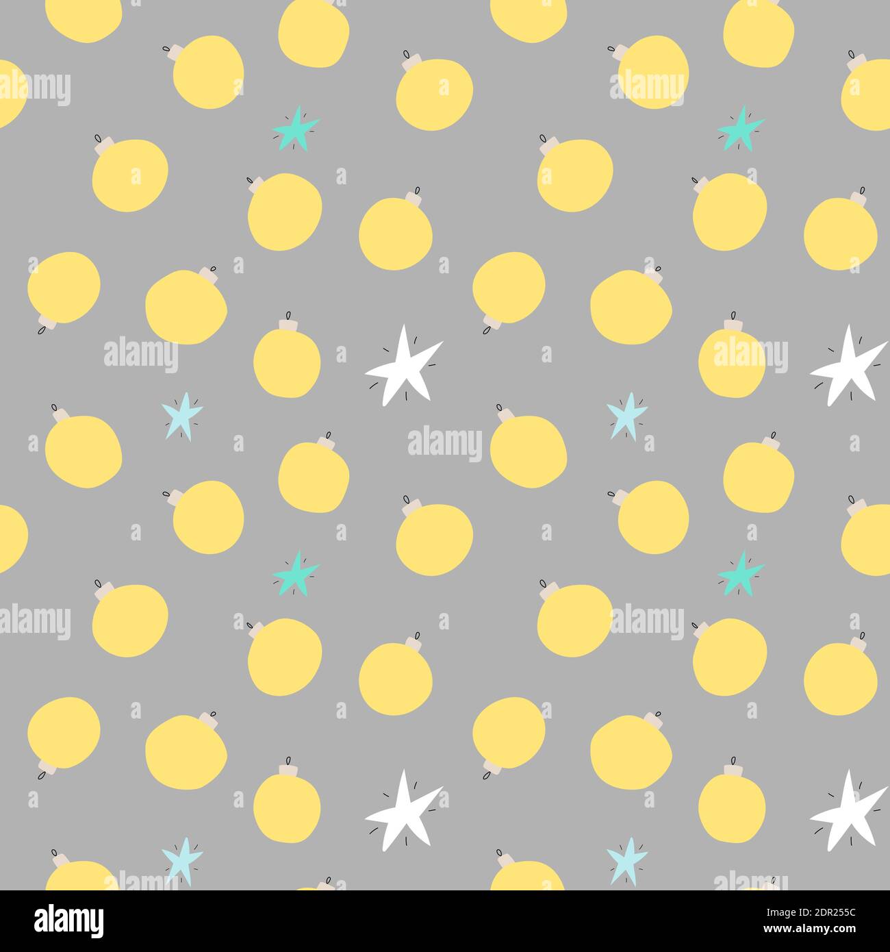 Modello di palle di nuovo anno senza cuciture in stile cartoon Illustrazione Vettoriale