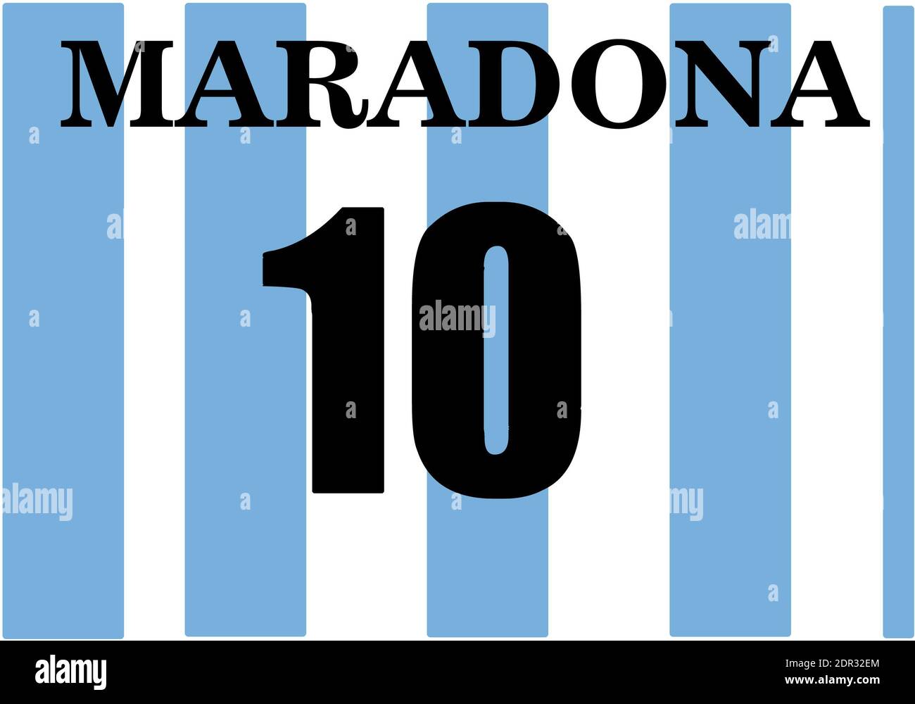 Un'illustrazione digitale di una semplice maglia Maradona Foto Stock