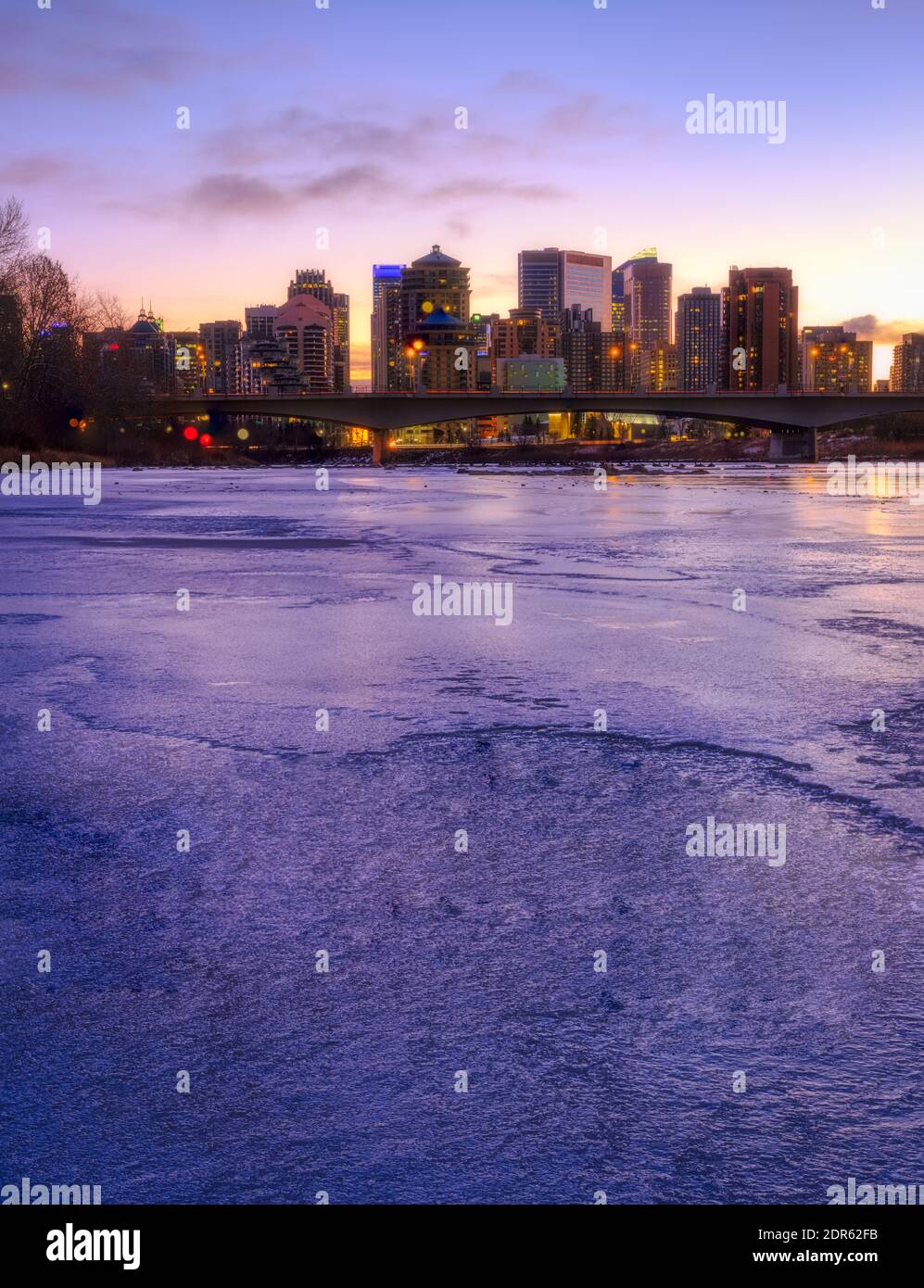 Sunrise-Calgary, fiume Alberta-Bow Foto Stock