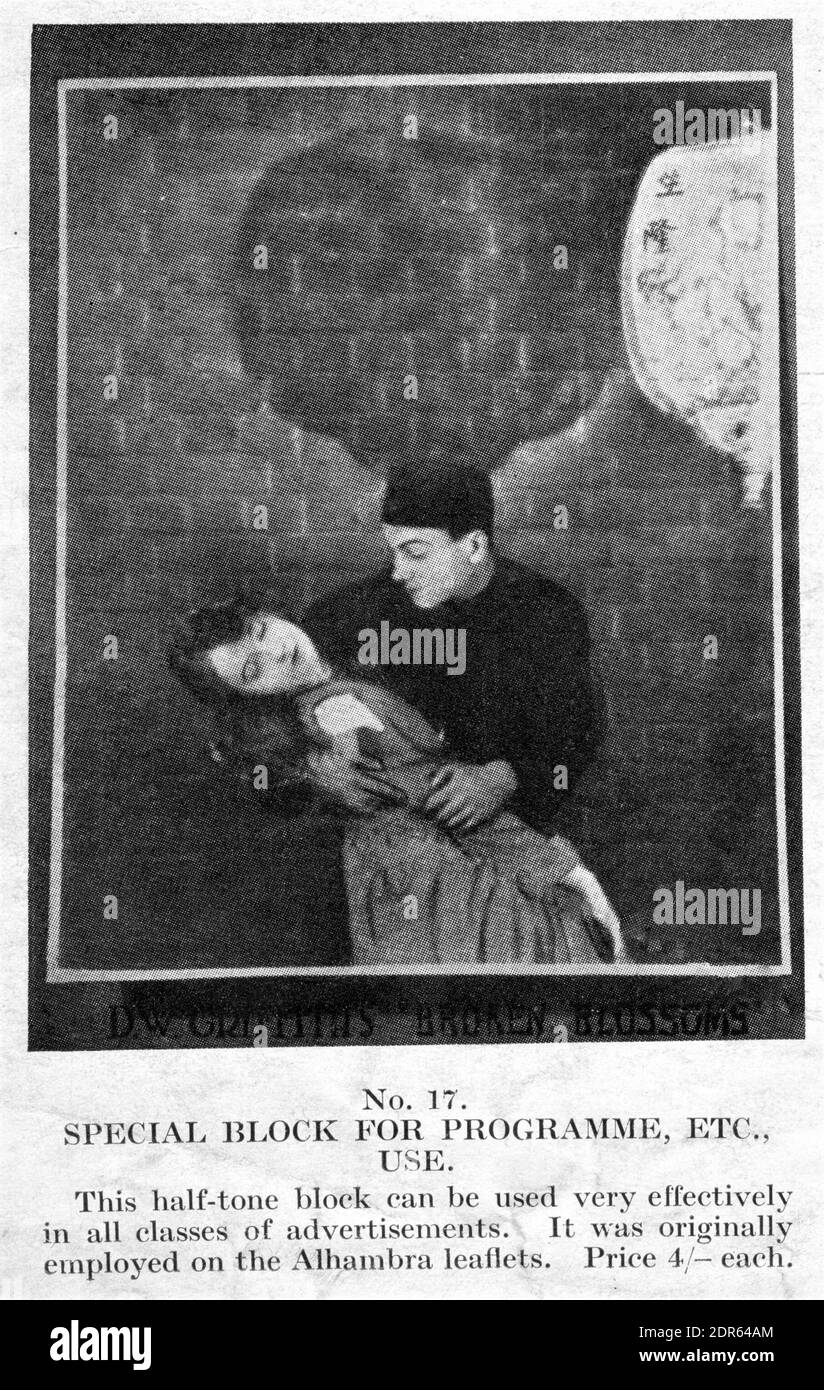 RICHARD BARTHELMESS e LILLIAN GISH in BROKEN BLOSSOMS 1919 regista D.W. GRIFFITH D.W. Griffith Productions / United Artists Foto Stock