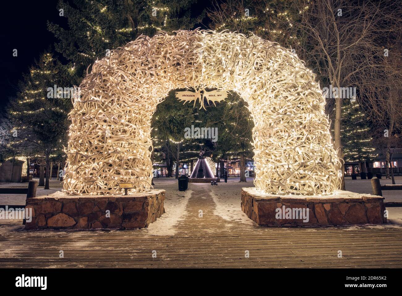 Arco antler a Jackson Hole, Wyoming, USA Foto Stock