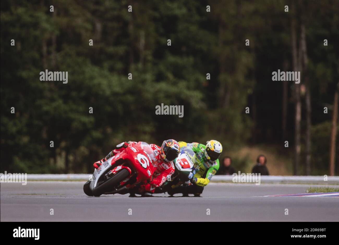 Max Biaggi (ITA), Alex Barros (BRA), Honda 500, Repubblica Ceca moto GP 1998, Brno Foto Stock
