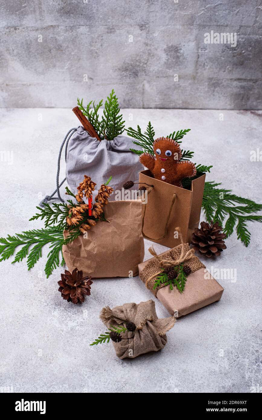 Idee diverse per zero rifiuti regalo di Natale Foto Stock