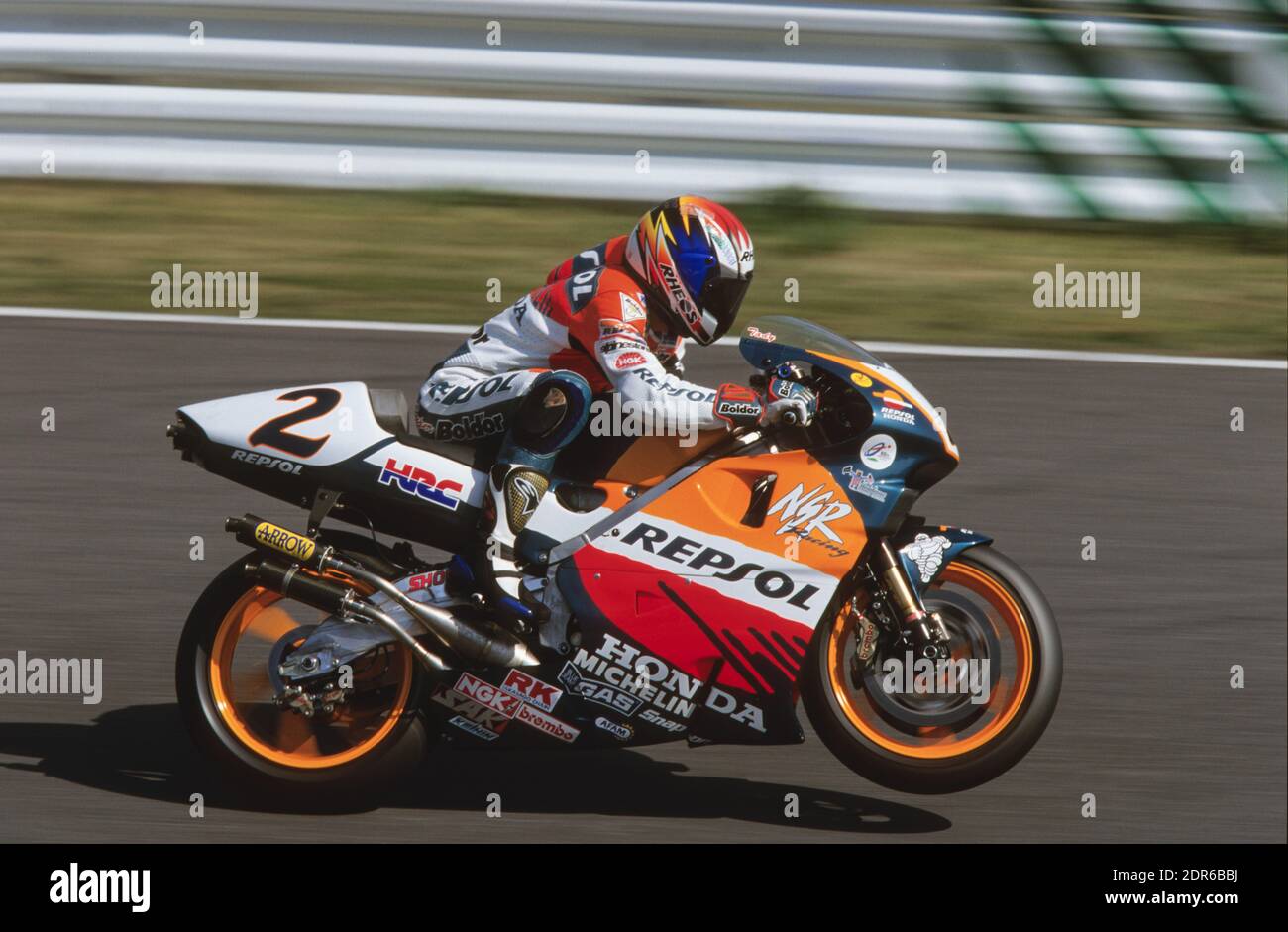Tadayuki Okada (JPN), Repsol Honda, Podium GP del Giappone 500 1998 Foto Stock
