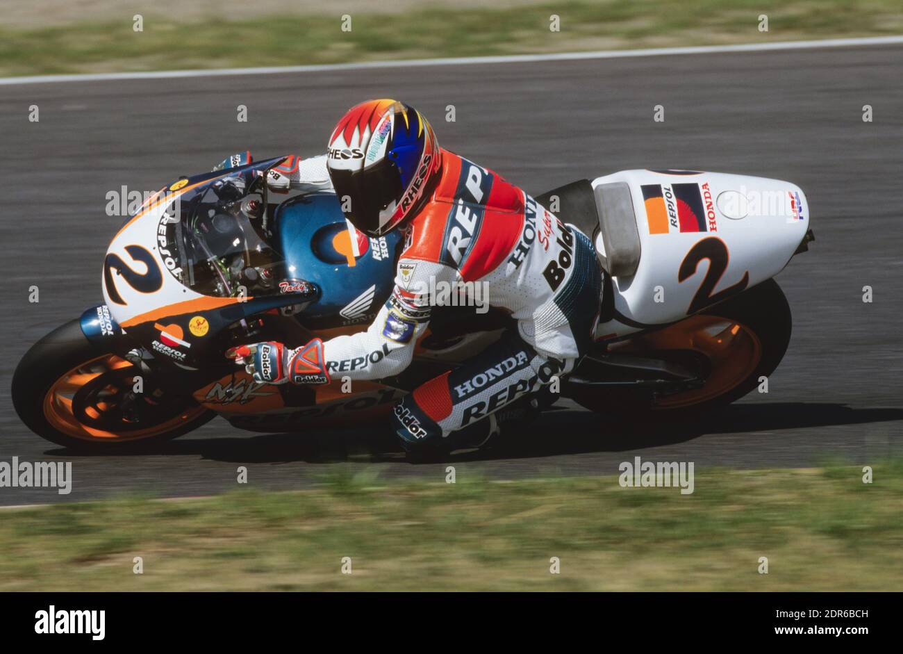 Tadayuki Okada (JPN), Repsol Honda, Podium GP del Giappone 500 1998 Foto Stock