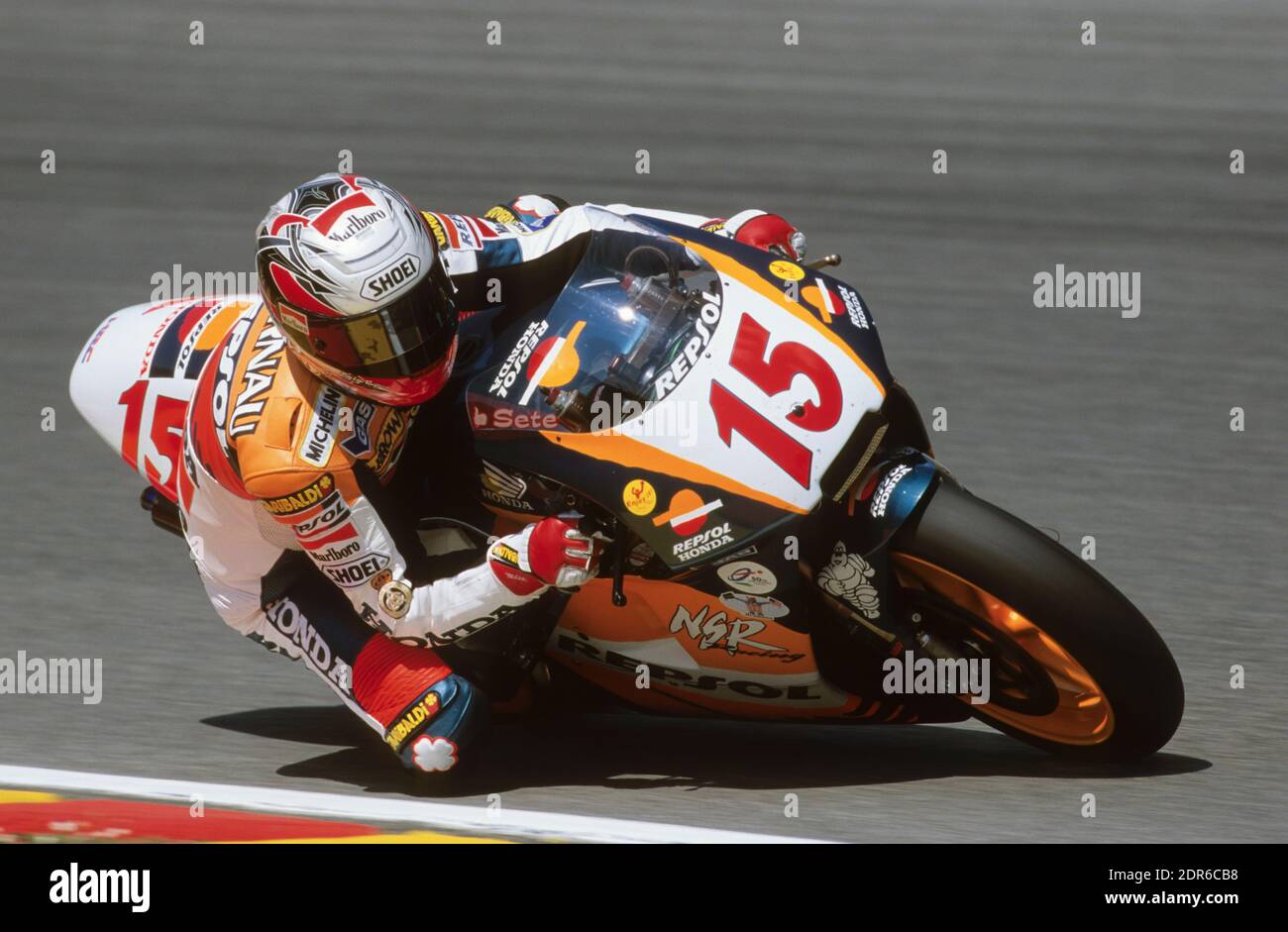 Sete Gibernau (SP), Honda 500, GP 1998 della motocicletta italiana, Mugello Foto Stock