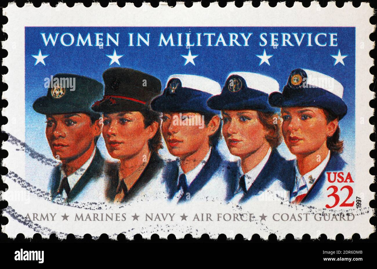 Donne in servizio militare celebrate sul francobollo americano Foto Stock