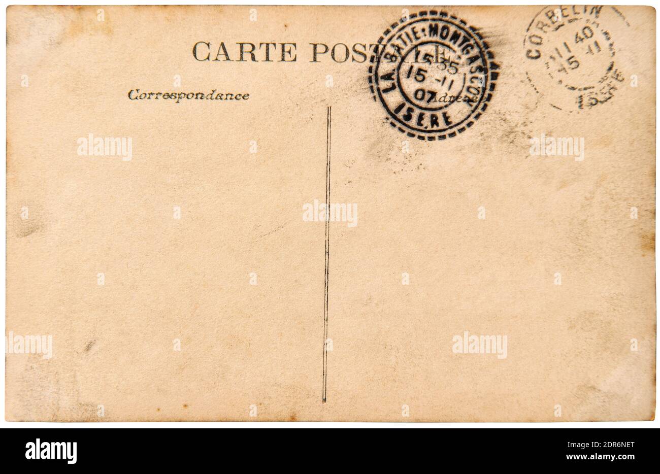 Vecchia posta di cartolina. Vecchia grana carta. Album che crafting junk junk journal Foto Stock