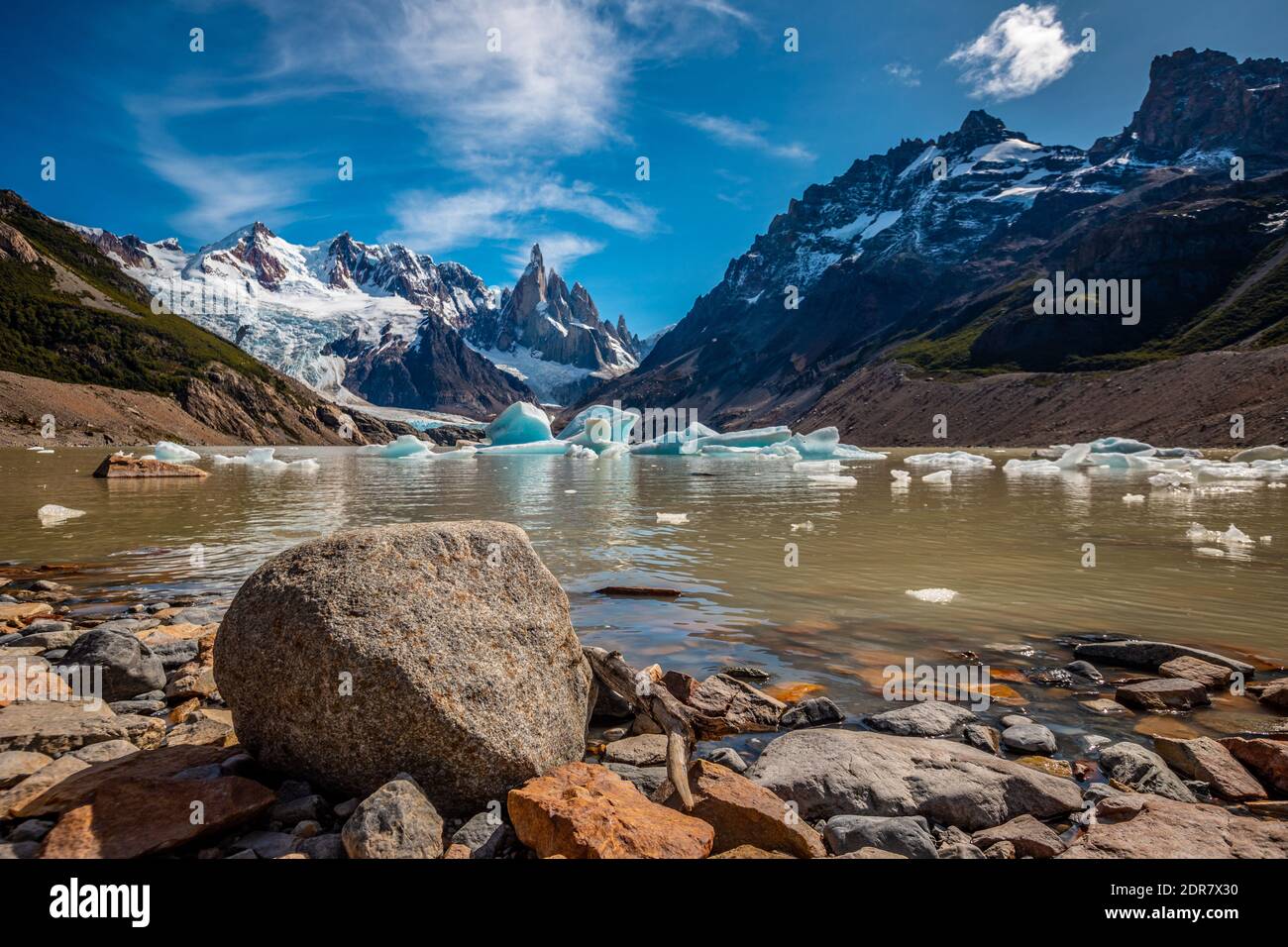 Vista di Cerro Torre in Patagonia Foto Stock Vista di Cerro Torre in Patagonia Foto Stock
