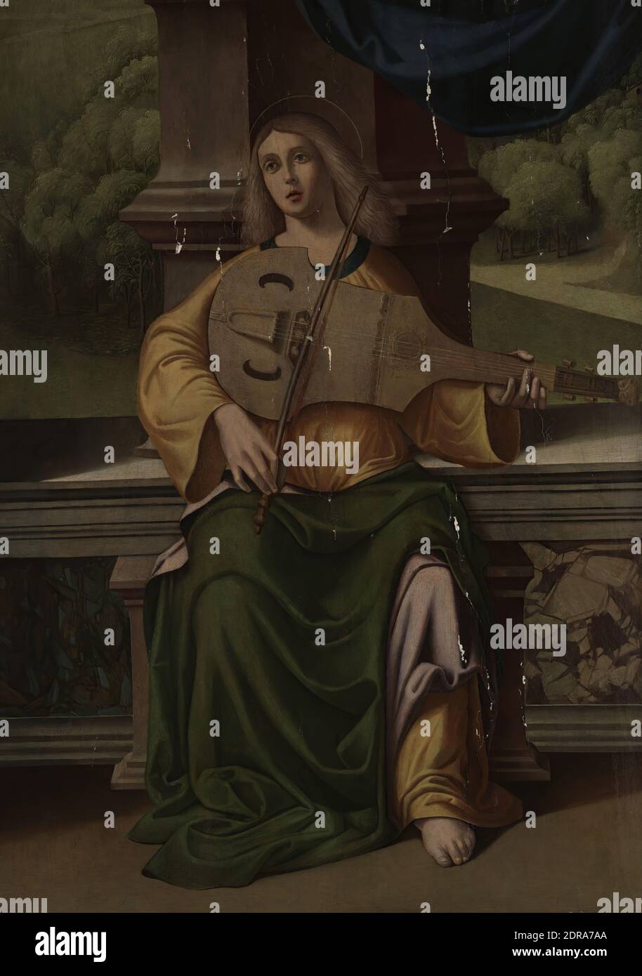 Artista: Marco Palmezzano, 1456–1539, San Cecilia, ca. 1530, olio su pannello (?), 95.3 × 66.2 × 3.8 cm (37 1/2 × 26 1/16 × 1 1/2 in.), non in vista, italiano, 16 ° secolo, dipinti Foto Stock