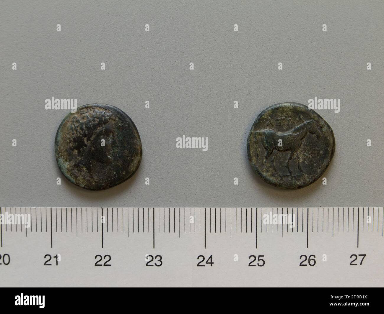 Menta: ATRAX, moneta da Atrax, 400–344 a.C., Bronzo, 3.11 g, 6:00, 18 mm, Made in Atrax, Tessaglia, Greco, IV secolo a.C., Numismatica Foto Stock