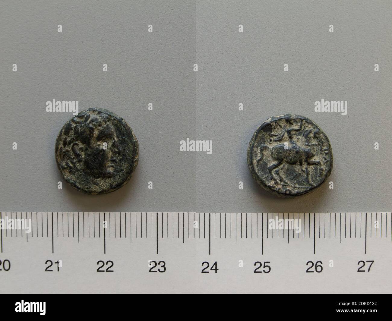 Menta: ATRAX, moneta da Atrax, IV secolo a.C., Bronzo, 6.02 g, 9:00, 17.5 mm, Made in Atrax, Tessaglia, Greco, IV secolo a.C., Numismatica Foto Stock