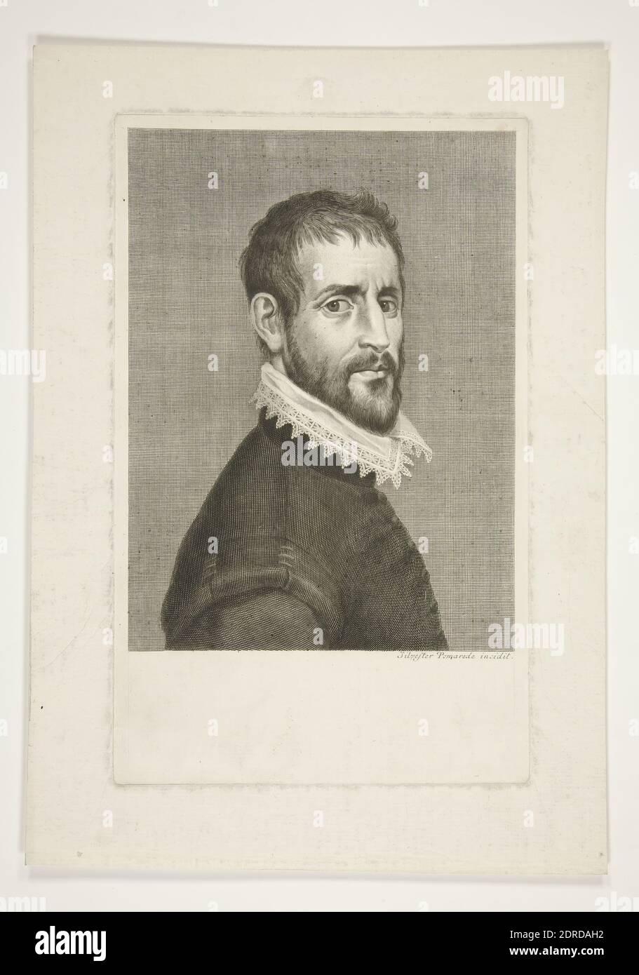 Incisore: Silvestro Pomarede, italiano, attivo 1736–68, Stampatrice: Giovanni Domenico Campiglia, italiano, 1692–1775, dopo: Jacopo da Empoli (Jacopo Chimenti), italiano, 1551–1640, Ritratto del pittore Jacopo Chimenti (chiamato Jacopo da Empoli), ca. 1748, incisione, platemark: 29.1 × 17.9 cm; × 7/11 7/16 cm; 34.9 × 24.9 cm (13 3/4 × 9 13/16in.), Made in Italy, Italiano, XVIII secolo, opere su carta - stampe Foto Stock