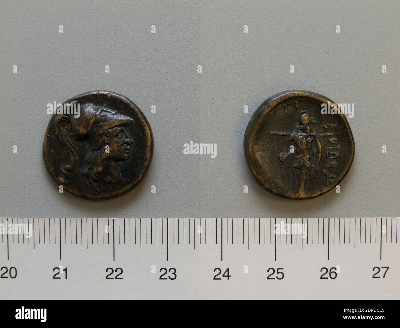 Menta: Leuctra, moneta da Leuctra, rame, 6.97 g, 12:00, 21 mm, prodotto in Leuctra, Greco, B.C.(?), Numismatica Foto Stock