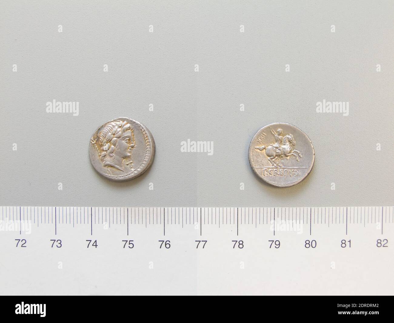 Menta: Roma, Magistrato: P. Crepusius, Denario di Roma, 82 a.C., Argento, 3.97 g, 5:00, 18.2 mm, Made in Rome, Italy, Roman, i secolo a.C., Numismatica Foto Stock