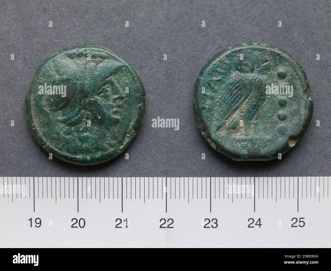 Menta: Teate, Quincunx da Teate, 225–200 a.C., Bronzo, 19.11 g, 8:00, 28 mm, Made in Teate, Greco, III secolo a.C., Numismatica Foto Stock