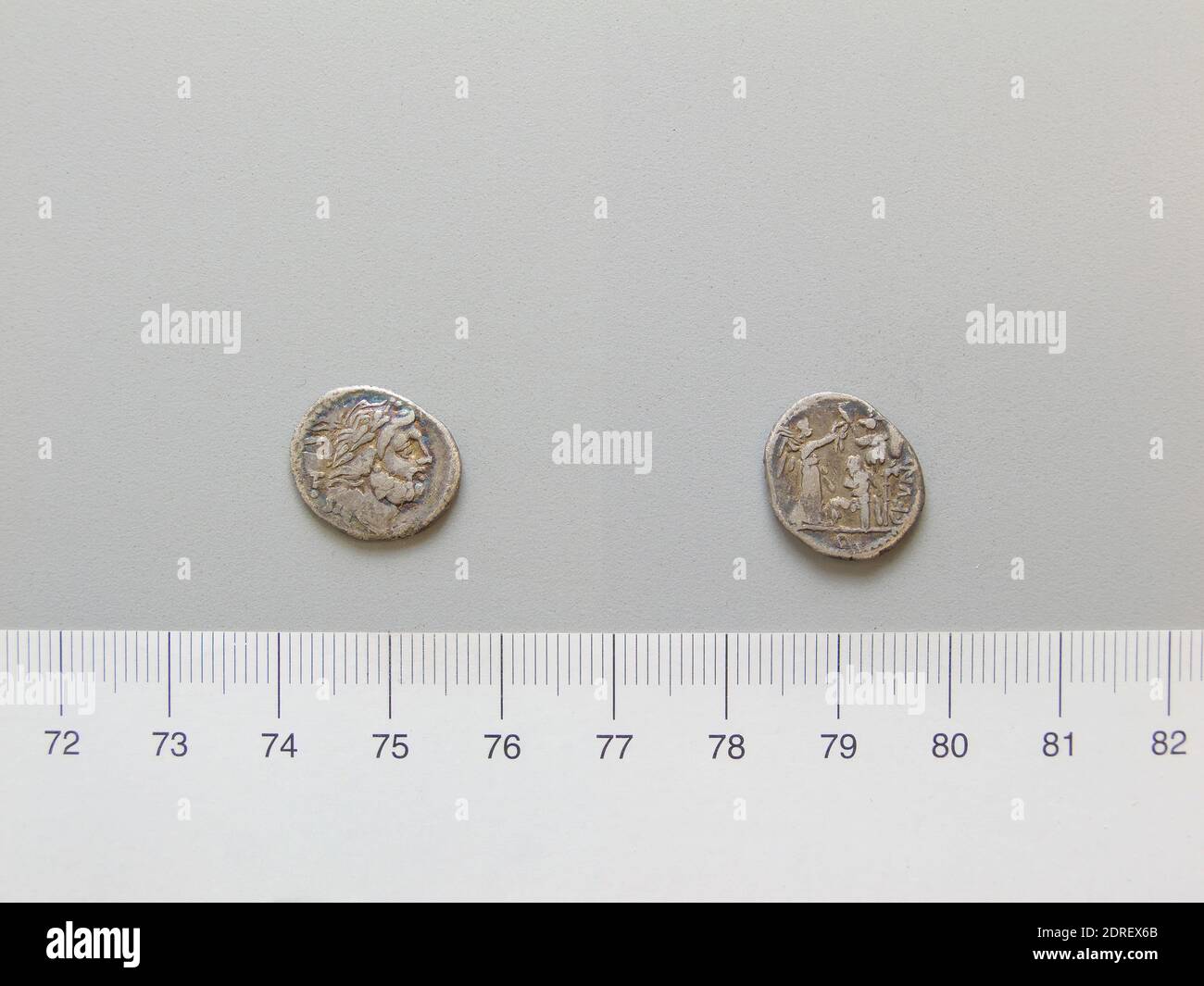101 a.C., Argento, 1.85 g, 9:00, 15.00 mm, Made in Rome, Italy, Roman, II secolo a.C., Numismatica Foto Stock