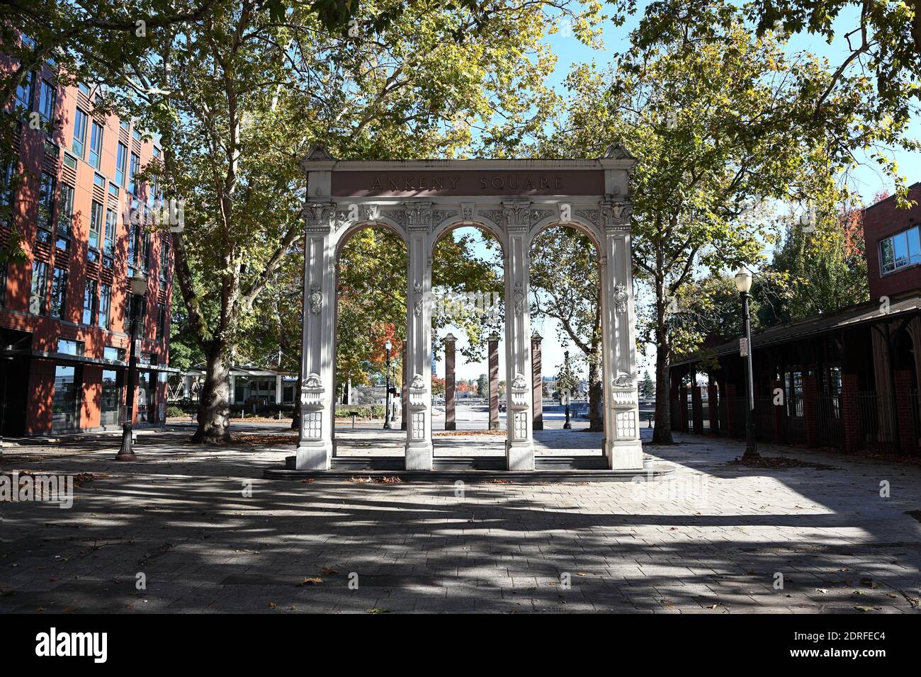 Portland, Oregon: Ankeny Square nel centro di Portland Foto Stock