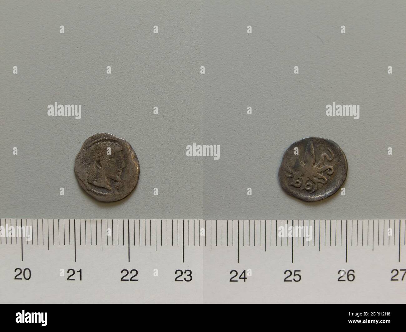 Menta: Siracusa, 1 Litra di Siracusa, 485–465 a.C., Argento, 0.62 g, 10:00, 11.5 mm, Made in Siracusa, Sicilia, Greco, V secolo a.C., Numismatica Foto Stock