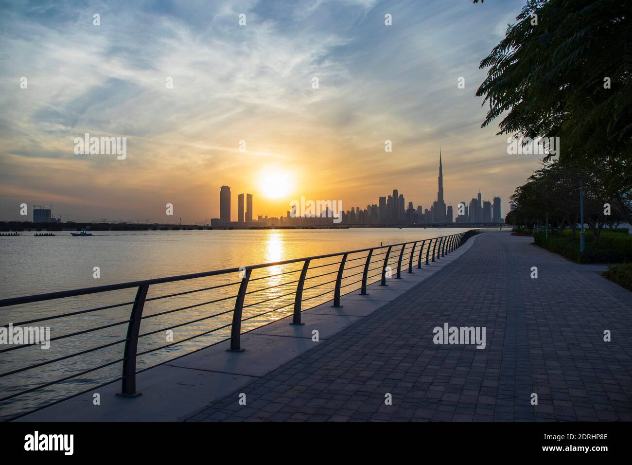 Skyline della città di Dubai. Foto Stock