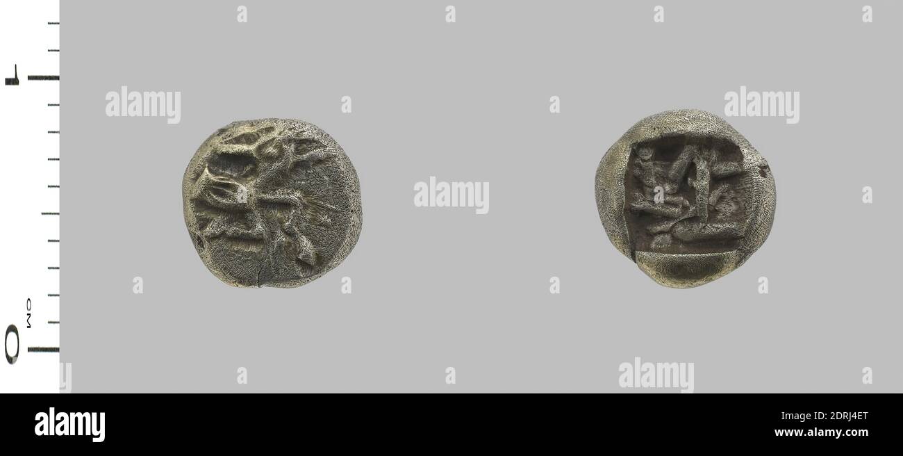 1/24 Stater da Ionia, ca. 600 a.C., electrum, 0,555 g, 6.7 mm, prodotto in Ionia, greco, VII-VI secolo a.C., Numismatica Foto Stock